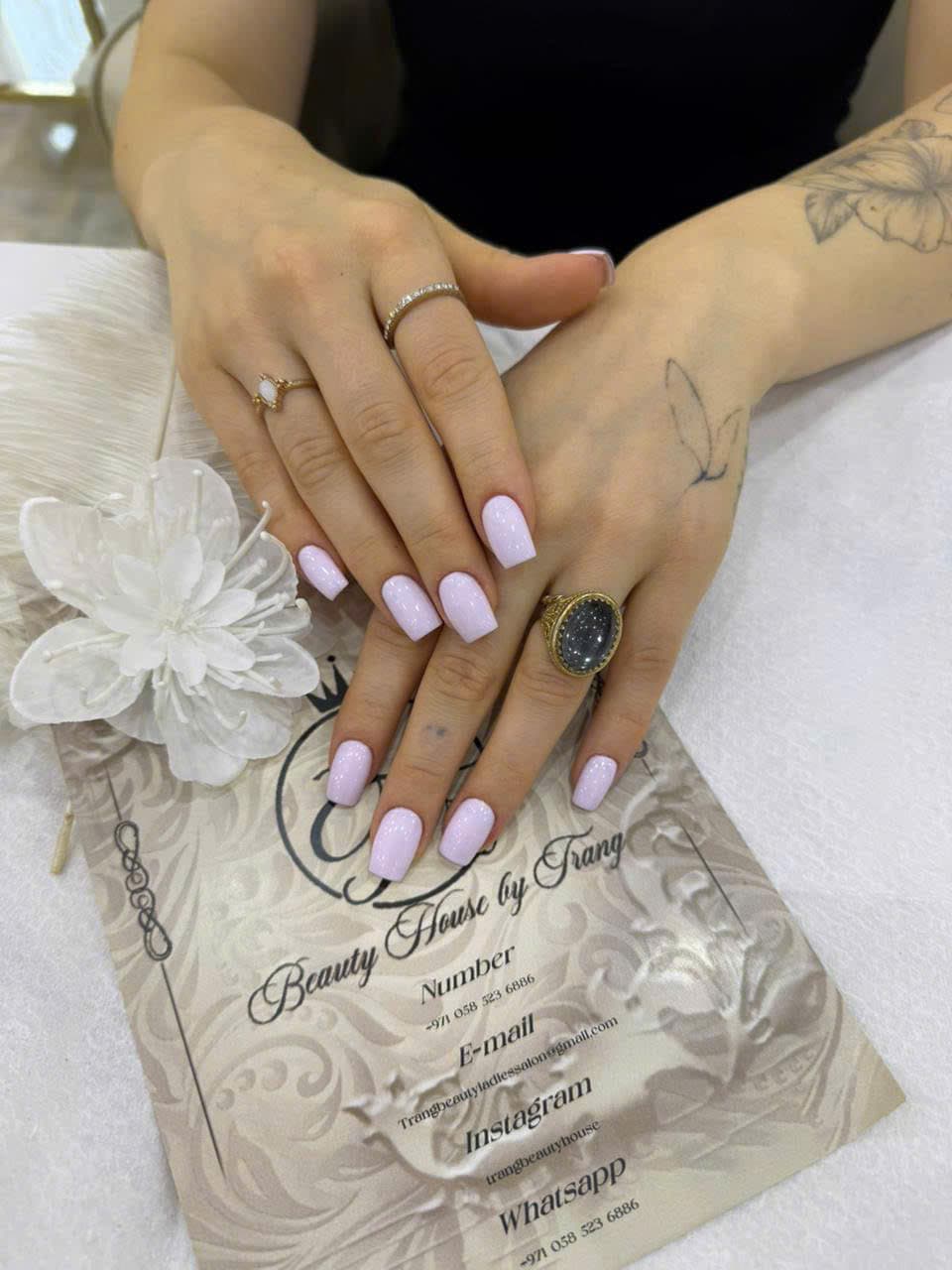 Nail extension and gel polish design by expert nail artist